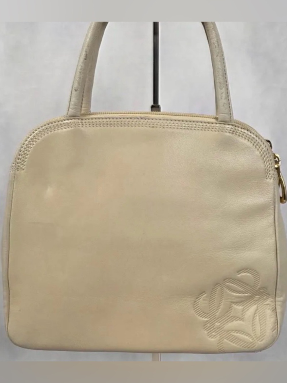 LOEWE Anagram Napa Hand Bag Leather cream
